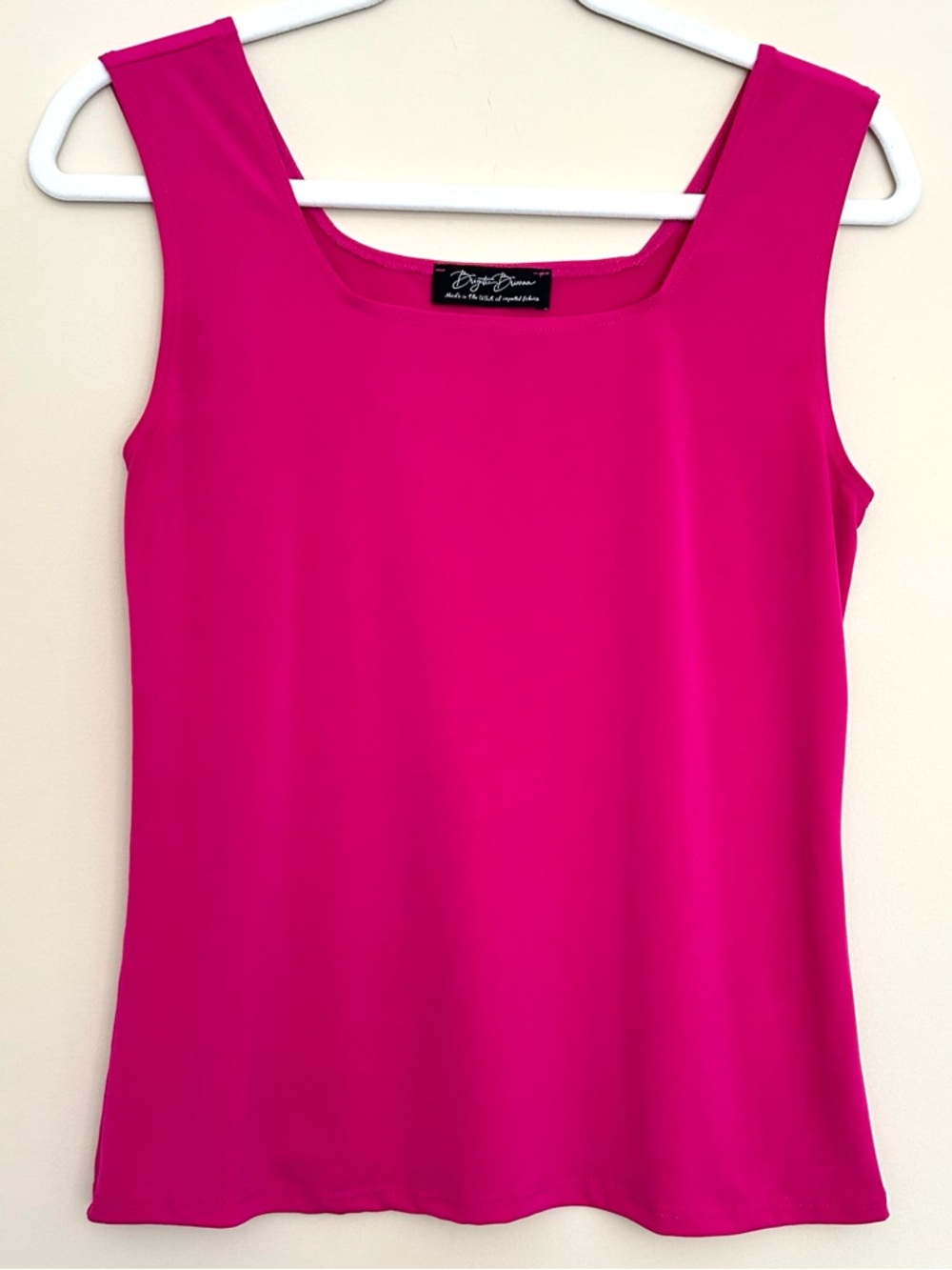 Brigitte Brianna Women’s Bright Fuchsia Sleeveless Square Neck Top